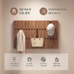 FAS 등급 애쉬 우드 ​​피아노 키 옷걸이 현관 견고한 나무 벽걸이 침실 공간 절약 현관 보관 옷걸이 - 이미지 4