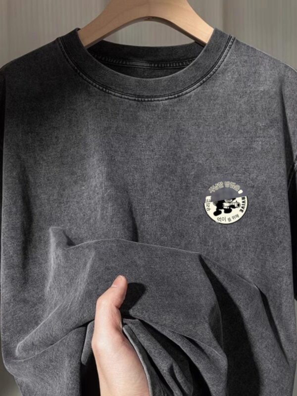 해외주문 꼬리상품 ~ 라벨철회 컷 해외무역 트렌디 브랜드 틈새 디스트레스드 레트로 워싱 순면 남녀 반팔 티셔츠