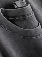 해외주문 꼬리상품 ~ 라벨철회 컷 해외무역 트렌디 브랜드 틈새 디스트레스드 레트로 워싱 순면 남녀 반팔 티셔츠 - 이미지 4