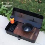 SWS 야외 캠핑 피크닉 티 끓는 물 핸드 브루잉 커피 콤비네이션 장비 세트 그라운드 네일 잡화 가방 도구 상자 - 이미지 5