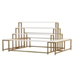 디스플레이 랙 신발장 상업용 다층 가방 디스플레이 랙 쇼핑몰 전시장 사다리꼴 섬 물 테이블 랙 선반 - 이미지 5