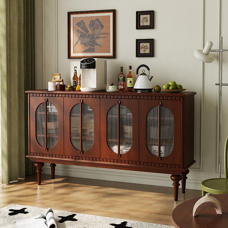 main_811036959971_0-1 미국식 식탁 사이드보드 레트로 솔리드 우드 주방 칸막이 캐비닛 앤틱 와인 캐비닛 거실 현관 수납 캐비닛 수납 조명 고급 캐비닛 - 이미지 1