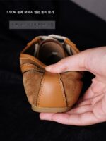 [마오마오자] DVN 브라운 데쉰 여성용 내부 신장 증가 2025년 봄 정품 가죽 복고풍 두꺼운 밑창 캐주얼화 - 이미지 4