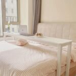 침대 옆 수납장 벽면 긴 캐비닛 싱글 침대 더블 침대 걸이 테이블 선반 침실 공간 활용