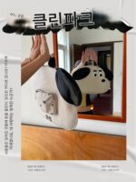 CILINPARK 밀크독 심플 pu 노트북 가방 귀여운 스타일 휴대용 개성 틈새 다목적 선물 가죽 macbook13-15인치에 적합 - 이미지 2