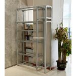 모던 심플 알루미늄 프로파일 바닥 디스플레이 책꽂이 선반 상업용 창고 다층 선반 보관 선반 - 이미지 3