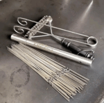 5만년된 스테인리스 스틸 바베큐 그릴 탄소판 두꺼워진 숯 바베큐 그릴 특두꺼운 야외용 일체형 몰딩 1m까지 확장 - 이미지 5