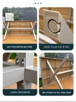 노르딕 아웃도어 라탄 테이블과 의자 아웃도어 안뜰 빌라 야외 정원 조합 라탄 의자 방수 선크림 그물 셀러브리티 다이닝 테이블 - 이미지 4