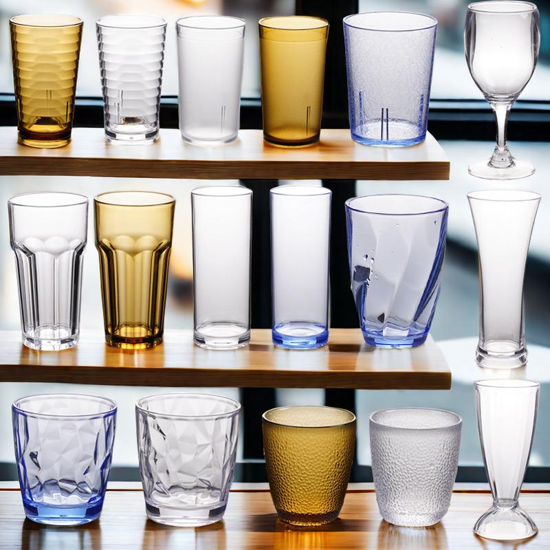 main_812406222757_0-1 아크릴 컵 플라스틱 물컵 투명 맥주 컵 티컵 주스 음료 컵 바 티 레스토랑 컵 PC 낙하 방지 - 이미지 1