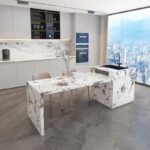 록 플레이트 아일랜드 테이블 티 테이블 통합형 접이식 오픈 쿠킹 테이블 사용자 정의 다기능 라이트 럭셔리 아일랜드