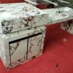 록 플레이트 아일랜드 테이블 티 테이블 통합형 접이식 오픈 쿠킹 테이블 사용자 정의 다기능 라이트 럭셔리 아일랜드 - 이미지 4