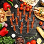 에어 프라이어 주방 수직 바베큐 오븐 그릴 바베큐 핀 베이킹 액세서리 분리형 회전 바베큐 랙 - 이미지 3