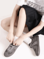 Dexun 신발 남녀 정품 가죽 소가죽 5cm 보이지 않는 키 증가 신발 두꺼운 밑창 커플 캐주얼 흰색 신발 포레스트 검프 신발 7 - 이미지 3