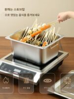 두꺼워진 스테인리스 스틸 더블 그리드 만다린 오리 냄비 상업용 프라이팬 가정용 일체형 핫팟 냄비 더블 그리드 뷔페 냄비 - 이미지 4