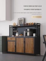 벽면에 통합된 철제 산업 스타일 식사 사이드 캐비닛 통합형 보관 캐비닛 레스토랑 보관 캐비닛 커피 캐비닛 티 캐비닛 보관 캐비닛 - 이미지 2