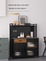 벽면에 통합된 철제 산업 스타일 식사 사이드 캐비닛 통합형 보관 캐비닛 레스토랑 보관 캐비닛 커피 캐비닛 티 캐비닛 보관 캐비닛 - 이미지 3