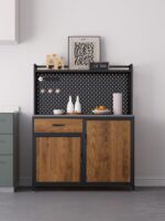 벽면에 통합된 철제 산업 스타일 식사 사이드 캐비닛 통합형 보관 캐비닛 레스토랑 보관 캐비닛 커피 캐비닛 티 캐비닛 보관 캐비닛 - 이미지 4