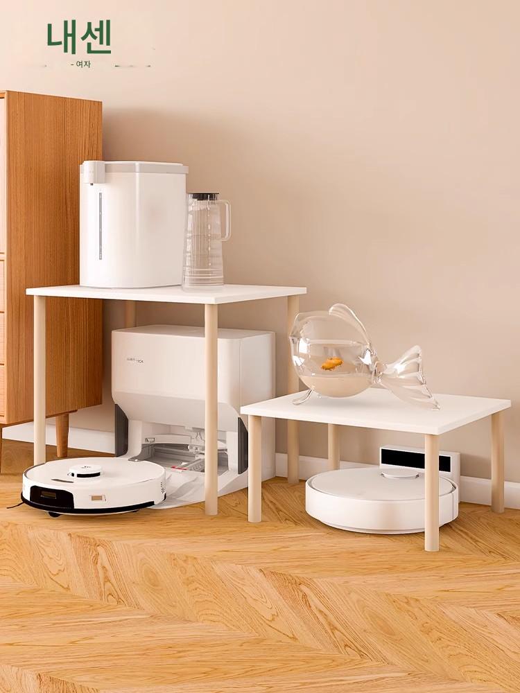 main_815270018703_0-1 청소 로봇 랙 바닥형 빈 가정용 높고 낮은 발 랙 캐비닛 계층형 랙 고양이 변기 상자 랙 - 이미지 1
