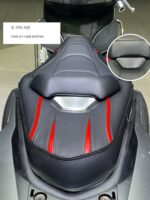 Honda PCX160 화산 레드 시트 쿠션에 적합하며 부드러운 미끄럼 방지 자수 로고 허리 지지대 편안한 라텍스 부드러운 하단 - 이미지 2