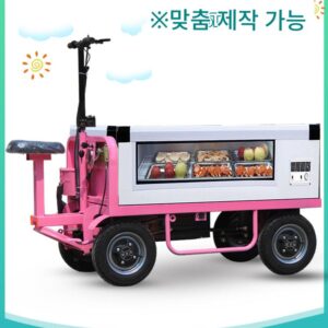 전기 플랫베드 트럭 스톨 트럭 스톨 트럭 모바일 아침 식사 카트 다기능 4륜 모바일 간식 카트