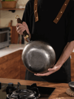 Artisan Ziqi 거울 무코팅 스노우 플랫 소형 우유 냄비 손으로 만든 아기 음식 냄비 노스틱 프라이팬 - 이미지 4