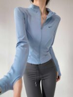 아울렛 퀵 클리어런스 선 프로텍션 스포츠 긴팔 재킷 여성 사이클링 퀵 드라이 타이트 요가복 러닝 피트니스복 - 이미지 3