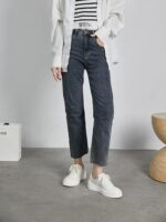 여성용 워시드 말 가죽 두꺼운 밑창 캐주얼 스니커즈 2024년 가을 신스타일 유행 다용도 편안하고 가벼운 흰색 신발 트렌드 - 이미지 5