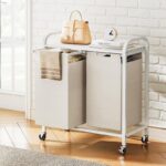 더러운 옷 바구니 가정용 다기능 카트 랙 바닥 분류 더러운 옷 바구니 바퀴 달린 이동식 옷 보관 바구니 - 이미지 4