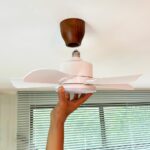 팬 전구 E27 나사 DC 인버터 팬 6단 기어 정방향 및 역방향 17인치 리모컨 디밍 컬러 천장 팬 조명