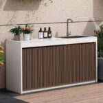 야외 세면대 안뜰 바위판 싱크대 통합 캐비닛 야외 수영장 세면대 수술대 알루미늄 합금 보관 캐비닛 사용자 정의