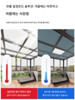 썬룸 선쉐이드 커튼 전기 스카이라이트 풀라이트 차양 천장 커튼 유리 지붕 수동 단열 선크림 허니컴 커튼 - 이미지 3