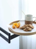 접이식 벽걸이 금속 수납 선반 화장품 간식 잡화 식품 보관 트레이 침대 옆 탁자 커피 테이블