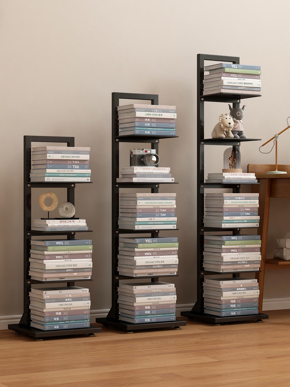 main_818815110098_0-1 보이지 않는 책장은 공간을 절약하고, 대용량, 철제 아트, 그물 빨간색 다층 통합 벽면 수납 선반 침실 방 책장 - 이미지 1