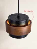 블랙홀 스톤 레트로 침대 옆 침실 샹들리에 하이엔드 빈티지 리프트 가능 이탈리아 미니멀리스트 바 레스토랑 램프 - 이미지 3