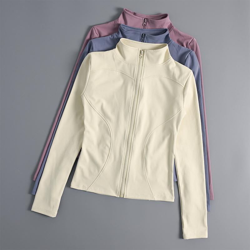 main_818984527654_0-1 여성용 요가 의류 상의 몸에 꼭 맞고, 슬리밍, 속건성, 전문 러닝 스포츠 선크림 긴팔 고탄성 트레이닝 피트니스 재킷 - 이미지 1