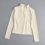 여성용 요가 의류 상의 몸에 꼭 맞고, 슬리밍, 속건성, 전문 러닝 스포츠 선크림 긴팔 고탄성 트레이닝 피트니스 재킷 - 이미지 3