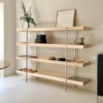 벽면 수납 선반 통나무 스타일 파티션 디스플레이 랙 디스플레이 랙에 대한 현대적이고 심플한 바닥형 다층 선반 - 이미지 2