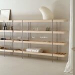 벽면 수납 선반 통나무 스타일 파티션 디스플레이 랙 디스플레이 랙에 대한 현대적이고 심플한 바닥형 다층 선반 - 이미지 3