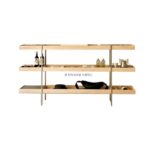 벽면 수납 선반 통나무 스타일 파티션 디스플레이 랙 디스플레이 랙에 대한 현대적이고 심플한 바닥형 다층 선반 - 이미지 5