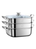 일본식 사각 찜통 냄비 통합 가정용 316 스테인리스 두꺼운 찜통 서랍 다기능 유도 조리기 범용 - 이미지 5