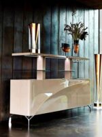 이탈리아 자동 리프팅 사이드보드 Rochburg 모던 미니멀리스트 솔리드 우드 페인트 리프팅 와인 캐비닛 바 보관 캐비닛 - 이미지 2