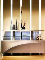 이탈리아 자동 리프팅 사이드보드 Rochburg 모던 미니멀리스트 솔리드 우드 페인트 리프팅 와인 캐비닛 바 보관 캐비닛 - 이미지 3