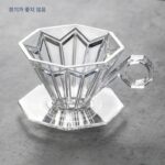 핸드브루 커피필터컵 V60 팔각형 커피필터 드립레진 커피필터컵 투명