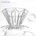 핸드브루 커피필터컵 V60 팔각형 커피필터 드립레진 커피필터컵 투명 - 이미지 3