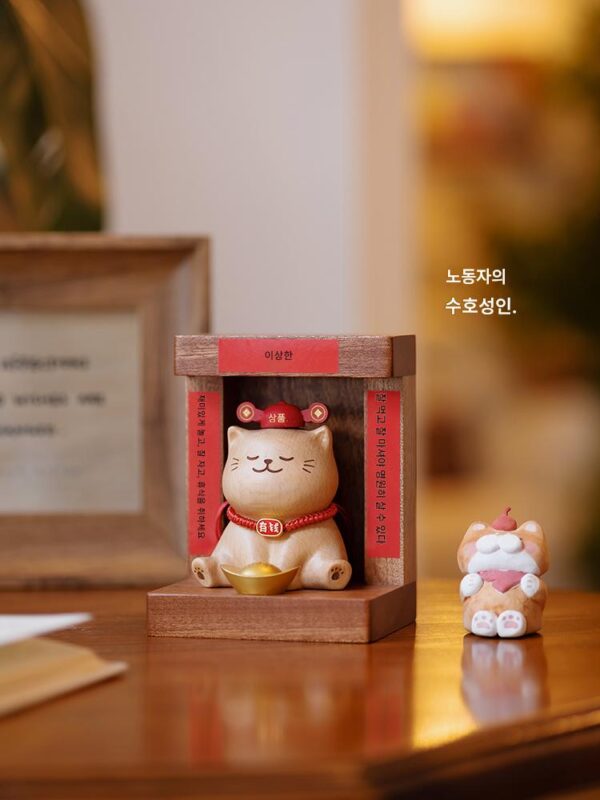 부의 신 고양이/행운의 고양이 장식품 새해 축복 귀여운 창의적인 현관 거실 데스크탑 장식 입주 선물