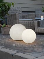 시뮬레이션 야외 대리석 볼 램프 태양열 정원 램프 분위기 장식 플로어 램프 잔디 ​​방수 조경 램프 - 이미지 3