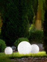 시뮬레이션 야외 대리석 볼 램프 태양열 정원 램프 분위기 장식 플로어 램프 잔디 ​​방수 조경 램프 - 이미지 4