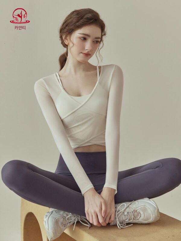 KAYANTY 요가복 여성용 새로운 고급 필라테스 트레이닝복 피트니스복 스포츠 긴팔 상의