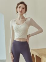 KAYANTY 요가복 여성용 새로운 고급 필라테스 트레이닝복 피트니스복 스포츠 긴팔 상의 - 이미지 2