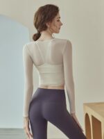 KAYANTY 요가복 여성용 새로운 고급 필라테스 트레이닝복 피트니스복 스포츠 긴팔 상의 - 이미지 3